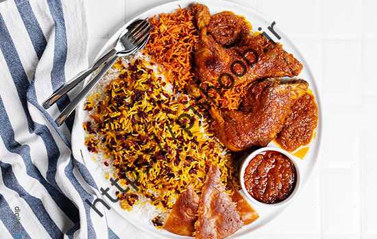 طرز تهیه زرشک پلو با مرغ همراه سس پرتقالی